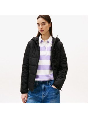Tommy Hilfiger Tommy Jeans Slim Padded Kadın Siyah Puffer Mont