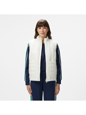 Lacoste Kadın Regular Fit Dik Yaka Kapitone Beyaz Yelek