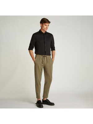 Calvin Klein Comfort Knit Tapered Pleat Erkek Gri Pantolon