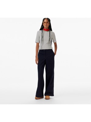 Calvin Klein Cotton Chino Kadın Mavi Pantolon