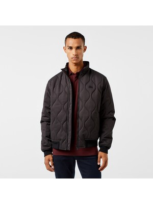 Lacoste Erkek Relaxed Fit Dik Yaka Kapitone Siyah Mont