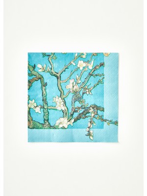 Bella Maison Van Gogh Almond Blossom 20'li Turkuaz Kağıt Peçete 33x33 cm Sanatsal Desen