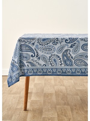 Bella Maison Paisley Baskılı Masa Örtüsü Mavi (150X250 Cm)