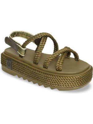 Bohonomad Tahiti Chunky Platform Kadın Sandalet - Haki