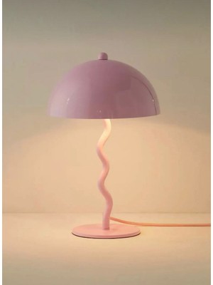 Burenze Modern Tasarım Mars Zigzag Abajur Metal Gövde Pembe