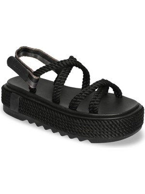Bohonomad Tahiti Chunky Platform Kadın Sandalet - Siyah