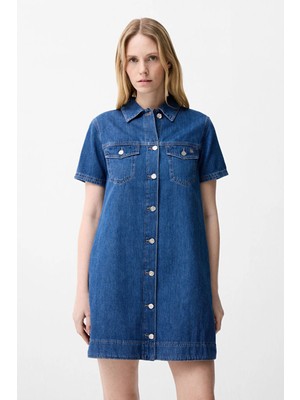 adL Cepli Denim Elbise Lacivert 12446878000