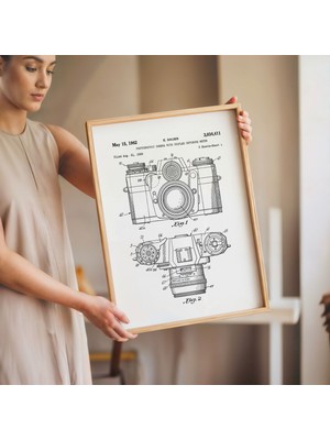 Pegziz Fotoğraf Makinesi Patent Tablosu Duvar Dekor Tablo