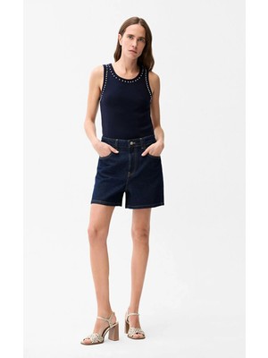 adL Cepli Denim Şort Lacivert 17046635000