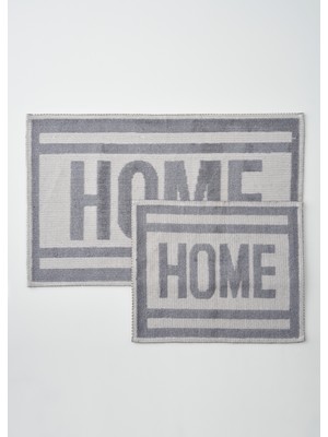 Bella Maison %100 Pamuk Home Paspas Takımı Gri (60X100 Cm)
