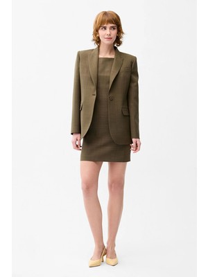 Love My Body Kolsuz Gabardin Elbise Haki 124L9877000