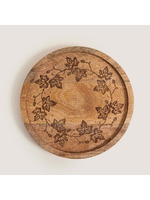 Chakra Fia Ahşap Sunum Tabağı 30X30X2.5 cm Natural