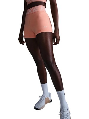 Nike Pro Dri Fit Sculpt High Rise 3" Legging Shorts Kadın Yüksek Bel Tayt Şort Turuncu