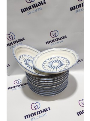UltraMint 6'lı Güral Porselen Dijital Büyük Çukur Yemek Tabakları, Şık ve Dayanıklı