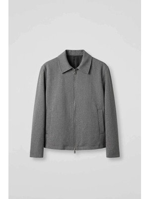 Abluka Online Erkek Relaxed Fit Fermuarlı Ince Ceket Antrasit