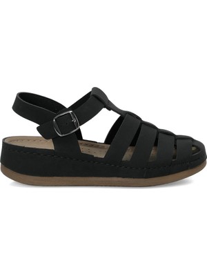 Polaris 167506.Z Siyah Kadın Comfort Sandalet