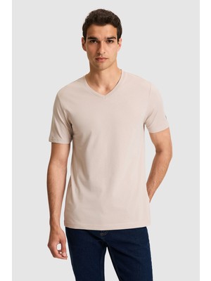 U.S. Polo Assn. Erkek Regular Fit V Yaka Taş Basic Tişört 50326944-VR049