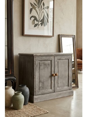 Adn Dizayn Vintage Eskitme Masif Ahşap Dolap – 74X49X67 cm – Çok Amaçlı Konsol & Büfe – Montajlı Gönderim