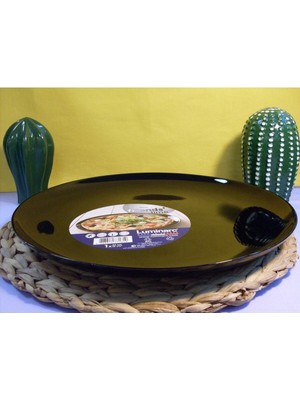 UltraMint Faya Home Arcopal Siyah 32 cm Pizza Tabağı 2'li Set, Şık ve Dayanıklı