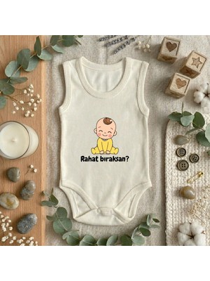 Baby Sena Babysena Rahat Bıraksan Baskılı Kolsuz Kız/erkek Bebek Body (0-3yaş)