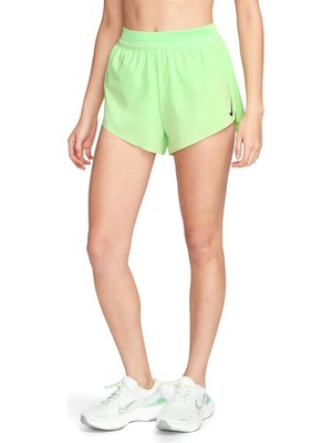 Nike Aeroswift Dri Fit Adv 3" Mid Rise Brief Lined Running Short Kadın Pileseli Slip Astarlı Koşu Şortu Yeşil