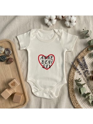 Baby Sena Babysena Anne Beni Sev Baskılı Kısa Kollu Kız/erkek Bebek Body (0-3yaş)