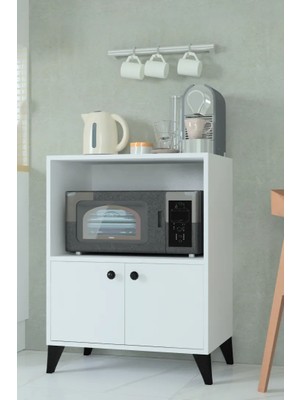 Mobilique Brüksel Beyaz Suntalam Fırın Dolabı 69x89x45 cm Demonte Şık Tek Parça Tasarım