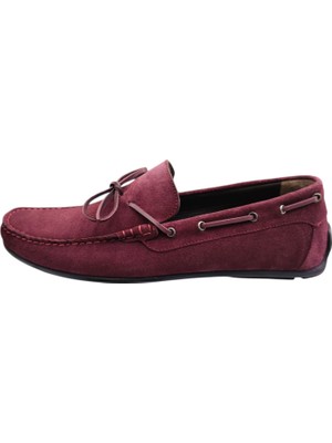 King Shoes Bordo Süet Büyük Numara Ayakkabı