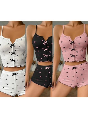 Gazaniga 3 Adet Şort Takımı 3renk Bella+Pink+Black