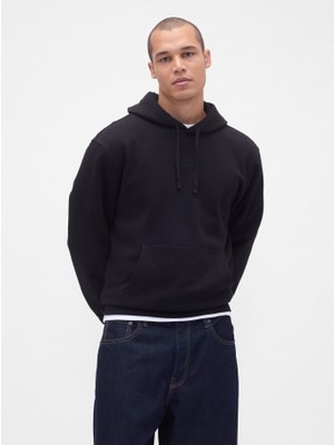 Gap Erkek Siyah Relaxed Mini-Logo Sweatshirt