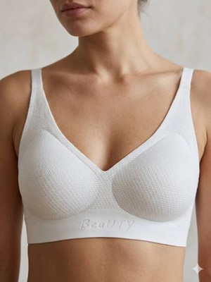 Nixci Intimates Kadın Petek Doku Telsiz Sütyen Çıkarılabilir Pedli Nefes Alan Günlük Rahat Sütyen