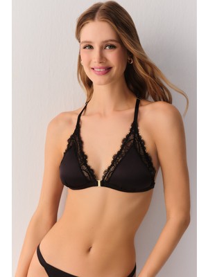 Suwen Satin Lux Dantelli Desteksiz Balensiz Bralet Sütyen