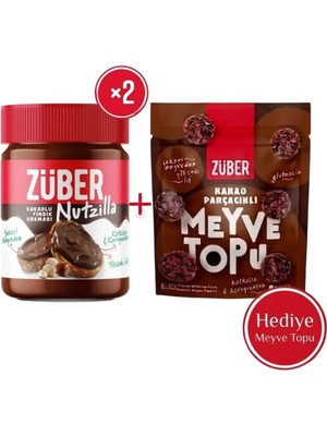 Züber Nutzilla Kakaolu Fındık Kreması 315g x 2 Adet + Meyve Topu Hediye