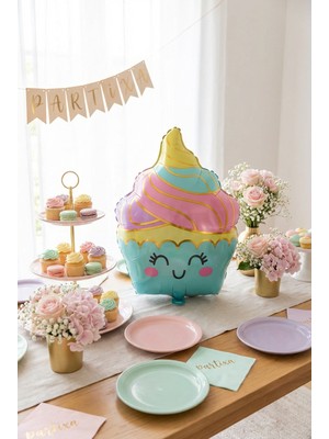 Partixa Cupcake Figürlü Pastel Folyo Balon