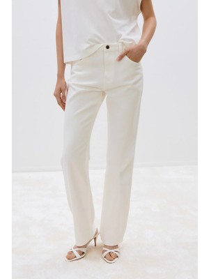 Suud Collection Ekru Effortless Straight Jean