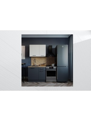T Designo Atlas Mutfak Dolabı 100 cm Antrasit-Beyaz Suntalam Malzeme Modern Tasarım