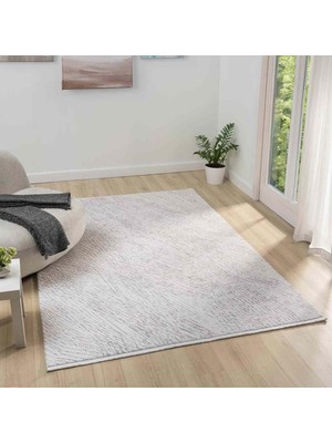 Pera Halı Krem Gri Soyut Çizgili Modern Halı - MK0555GRL