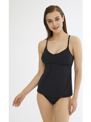 Penti Siyah Basic Tankini Bikini Üstü