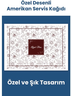 Balkan Ambalaj Desen Baskılı Amerikan Servis Kağıdı 1000 Adet 37,5 cm x 27,5 cm Tepsi Kağıdı 80 gr