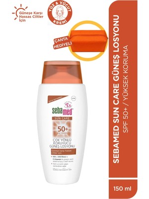 Sebamed Ayna Hediyeli - SPF 50+ UVA UVB Filtresi E Vitamini Üçlü Yüksek Koruma Güneş Losyonu 150 ml