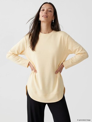 LC Waikiki Bej Oversize Soft Touch Kadın Tunik
