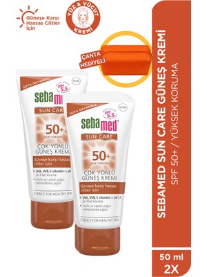 Sebamed Sun Care Spf 50+Üçlü Yüksek Koruma Güneş Kremi 50ML x 2 Adet – Ayna Hediyeli Set