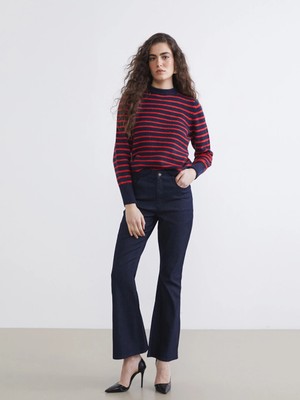 LC Waikiki Indigo Flare Kadın Jean Pantolon