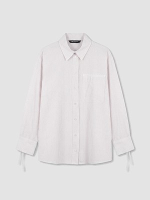 LC Waikiki Pembe Çizgili Oversize Kadın Gömlek Tunik