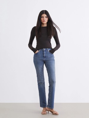LC Waikiki Indigo Flare Kadın Jean Pantolon
