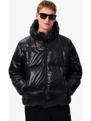 Lacoste Erkek Relaxed Fit Kapüşonlu Siyah Mont