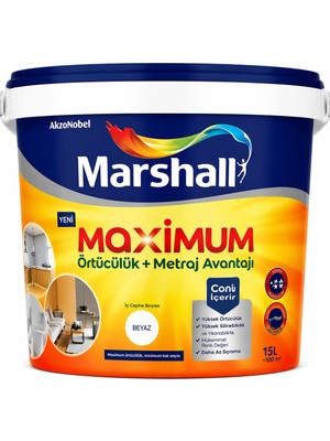 Marshall Maximum Sil. Ipek Mat Iç Cephe Boyası Beyaz 2,5l