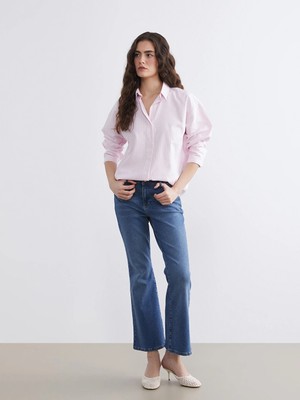 LC Waikiki Indigo Mars Flare Kadın Jean Pantolon