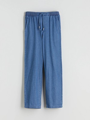 LC Waikiki Mavi Beli Lastikli Carrot Fit Kadın Jean Pantolon
