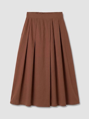 LC Waikiki Kahverengi Loose Fit Kadın Pileli Pantolon Etek